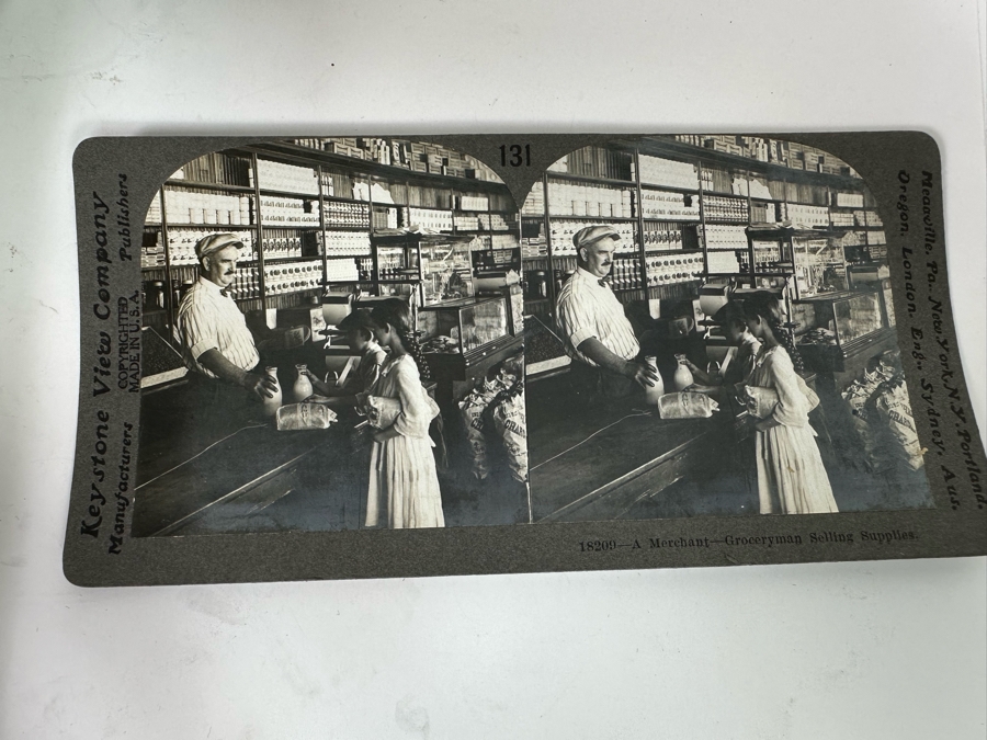 Rare Underwood & Underwood Sun Sculpture Stereoscope With Very Rare Antique Victorian Era Stereo View Card Holder With 23 Stereo View Cards Of Early American Children - See Photos [Photo 30]