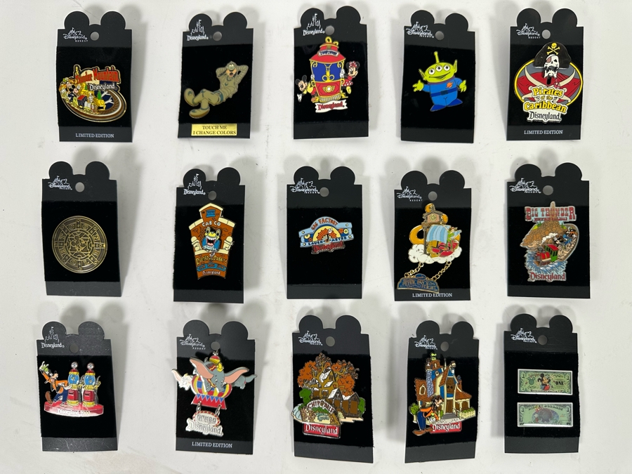 Collection Of Vintage Disneyland Trading Pins New On Cards Four Limited Edition Pins [Photo 2]