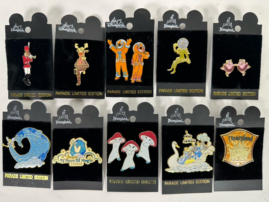 Collection Of Vintage Disneyland Trading Pins New On Cards Mainly Disneyland Parade Limited Edition Pins [Photo 2]