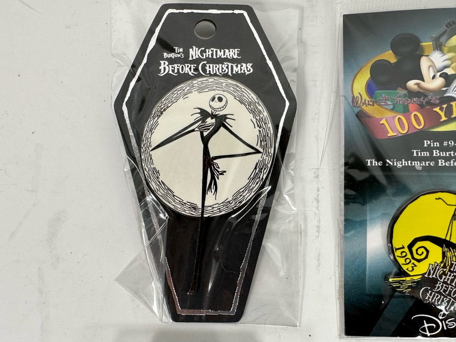 Collection Of Vintage Disneyland Trading Pins New On Cards Tim Burton's ...