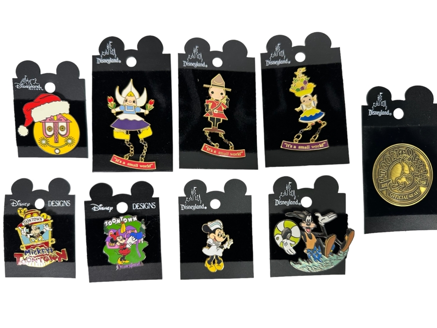 Collection Of Vintage Disneyland Trading Pins New On Cards It's A Small World [Photo 1]