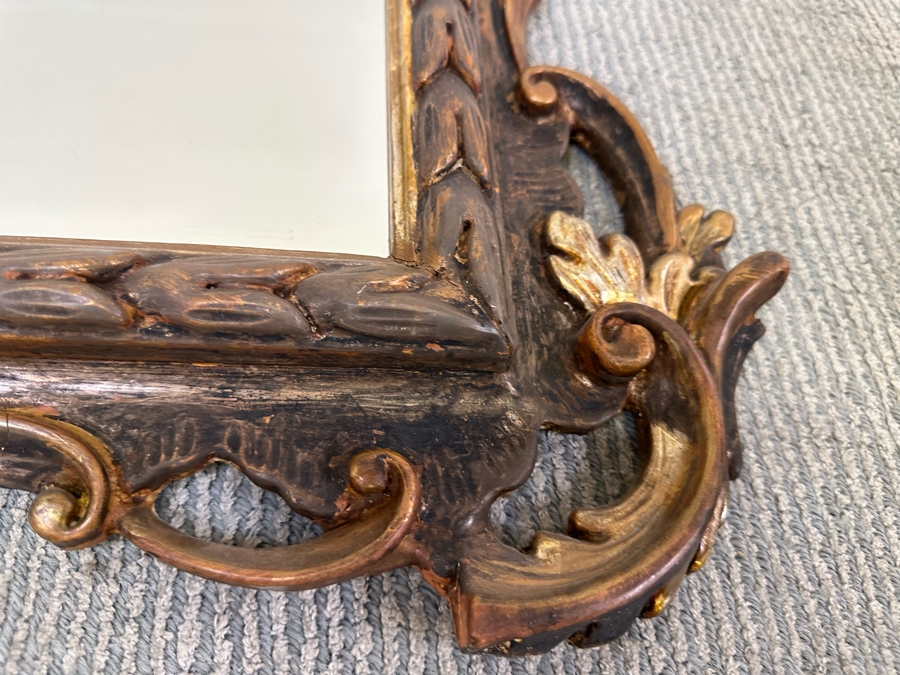 Stunning Vintage Carved Wooden Wall Mirror 34W X 49H [Photo 8]