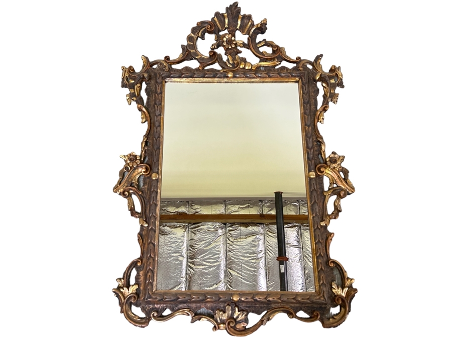 Stunning Vintage Carved Wooden Wall Mirror 34W X 49H [Photo 1]