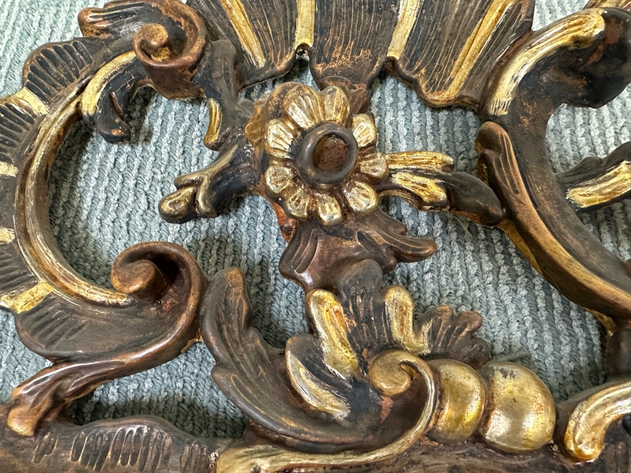 Stunning Vintage Carved Wooden Wall Mirror 34W X 49H [Photo 5]