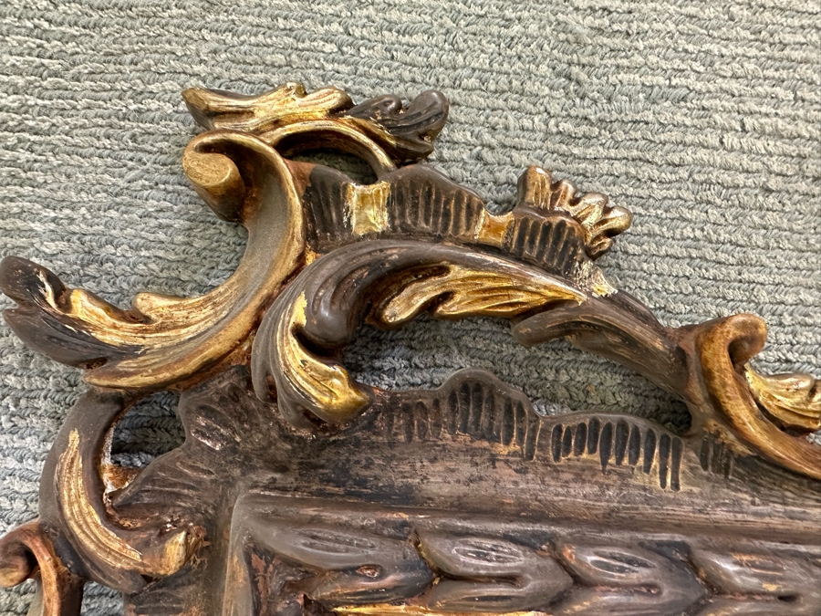 Stunning Vintage Carved Wooden Wall Mirror 34W X 49H [Photo 6]