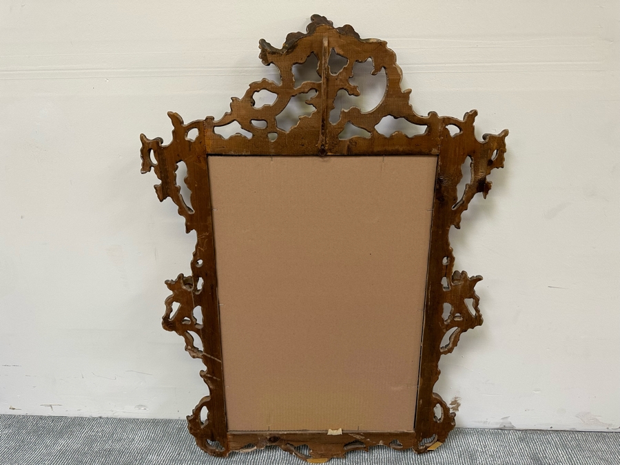 Stunning Vintage Carved Wooden Wall Mirror 34W X 49H [Photo 9]
