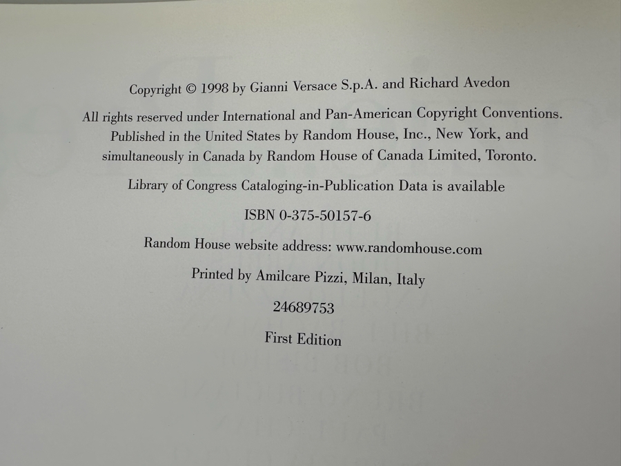 First Edition Book The Naked & The Dressed 20 Years Of Versace By