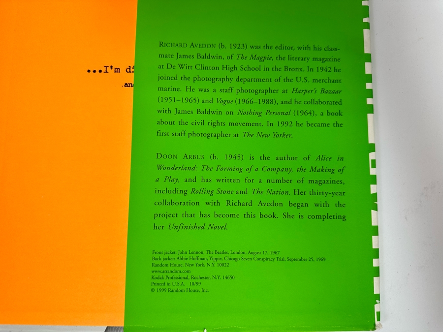 First Edition Book Richard Avedon The Sixties With Doon Arbus [Photo 11]