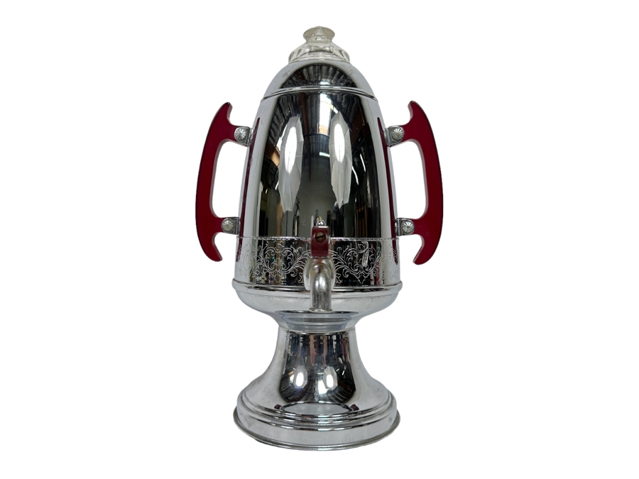 Vintage Art Deco Stainless Steel Coffee Percolator With Bakelite Handles (Missing Cord) 8.5W X 14H [Photo 1]