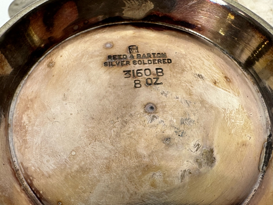 Vintage Art Deco Reed & Barton Sugar Container Silver Soldered 3160B 8oz Casablanca 4.5W X 3.5H [Photo 6]