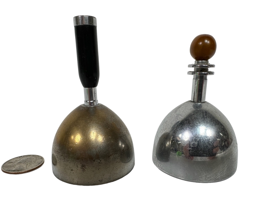 Pair Of Vintage Art Deco Handle Hand Bells Dinner Table Bells By Chase [Photo 1]
