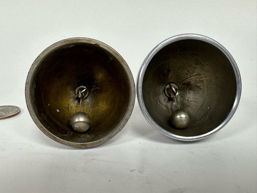 Pair Of Vintage Art Deco Handle Hand Bells Dinner Table Bells By Chase [Photo 5]