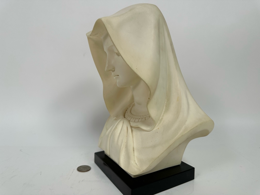 Vintage Virgin Mary Resin Arnoldo Giannelli Bust Sculpture Signed A. Giannelli 8W X 6D X 11H [Photo 7]