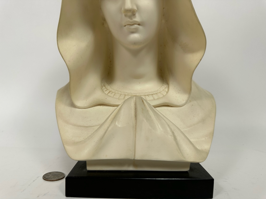 Vintage Virgin Mary Resin Arnoldo Giannelli Bust Sculpture Signed A. Giannelli 8W X 6D X 11H [Photo 6]