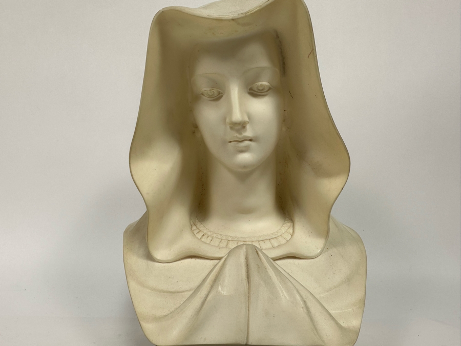 Vintage Virgin Mary Resin Arnoldo Giannelli Bust Sculpture Signed A. Giannelli 8W X 6D X 11H [Photo 5]
