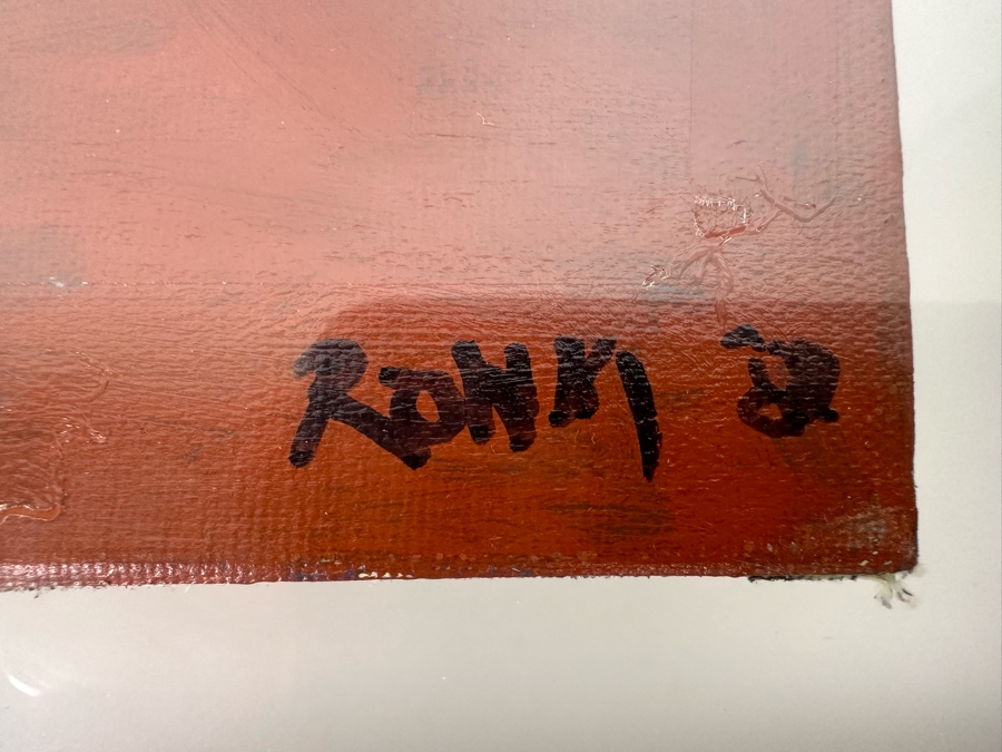 Original Arwork On Cigar Box Top 8 X 5 Double Glass Framed 13 X 10 Signed On Back Ronki [Photo 12]