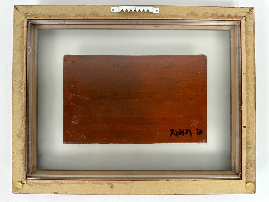 Original Arwork On Cigar Box Top 8 X 5 Double Glass Framed 13 X 10 Signed On Back Ronki [Photo 10]