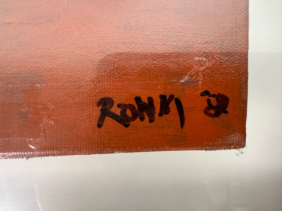 Original Arwork On Cigar Box Top 8 X 5 Double Glass Framed 13 X 10 Signed On Back Ronki [Photo 13]