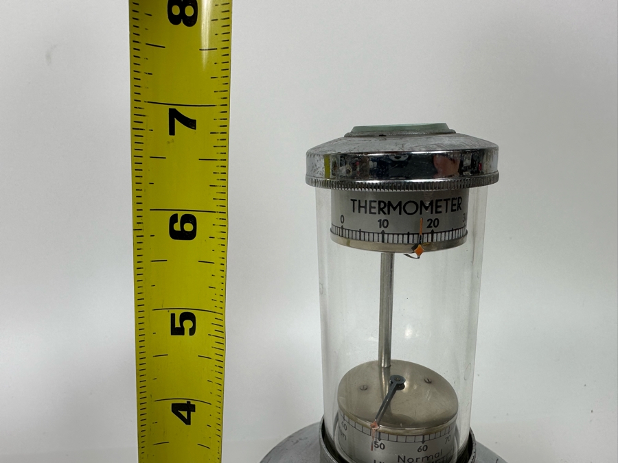 Vintage Art Deco German Lufft Wetter-Saule Weater Station With Barometer, Thermometer, Compass And Hygrometer 4.5W X 7H [Photo 14]