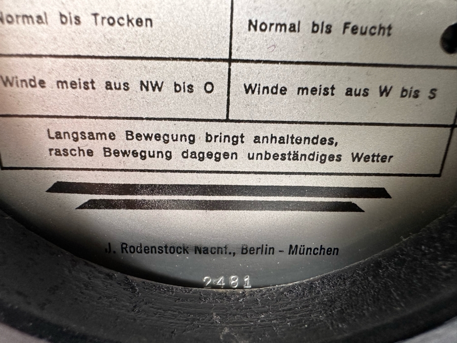 Vintage Art Deco German Lufft Wetter-Saule Weater Station With Barometer, Thermometer, Compass And Hygrometer 4.5W X 7H [Photo 13]