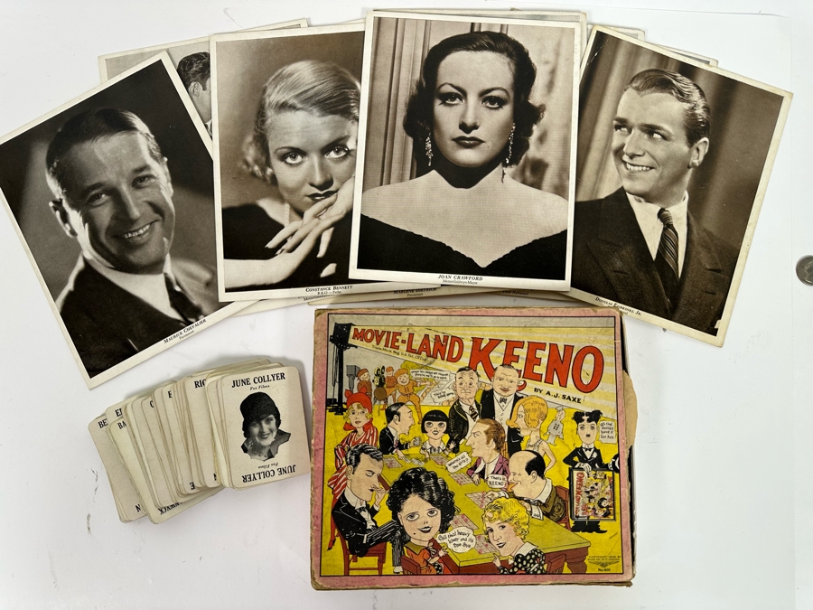 Vintage 1929 Movie-Land Keeno Game A. J. Saxe By Wilder Mfg Co St Louis With Original Box [Photo 2]