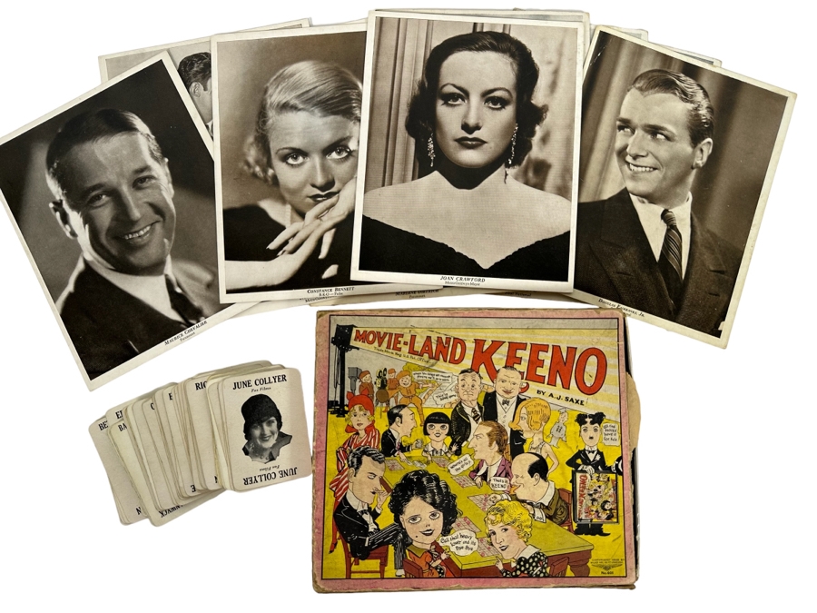 Vintage 1929 Movie-Land Keeno Game A. J. Saxe By Wilder Mfg Co St Louis With Original Box