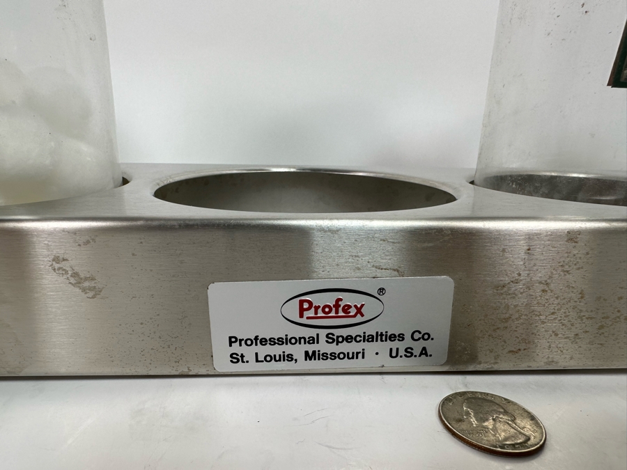 Vintage Lidded Medical Sundry Jars By Kalon 8H With Stainless Steel Jar Holder 27.5W X 5D [Photo 9]