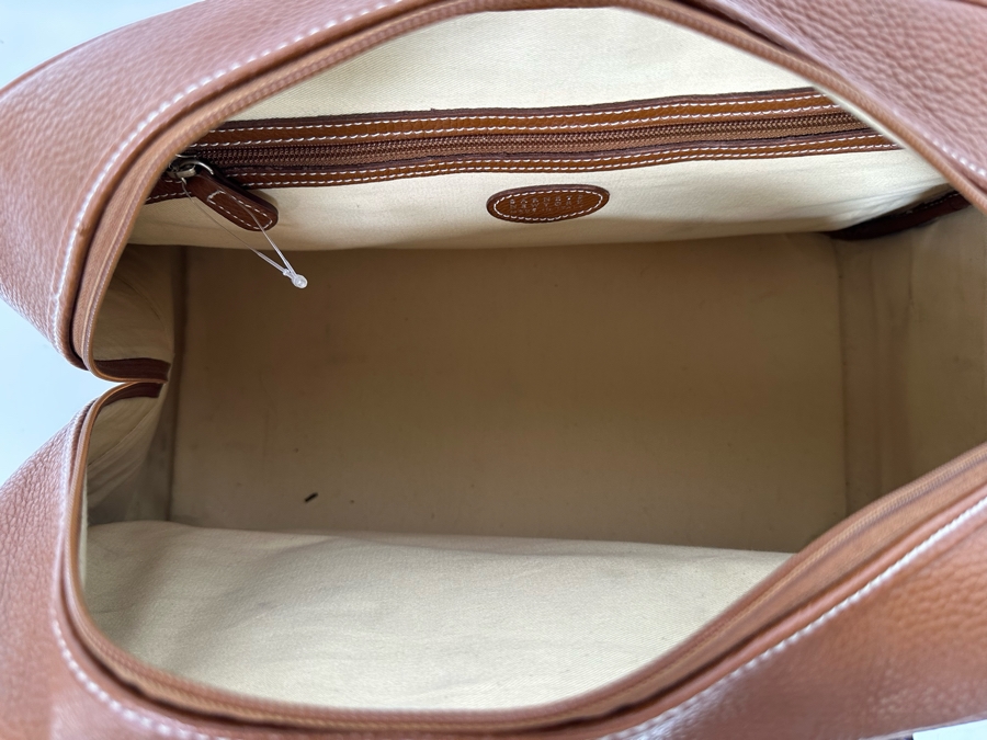 New Leather Barneys New York Travel Bag Made In Italy 20W X 9D X 14H [Photo 8]