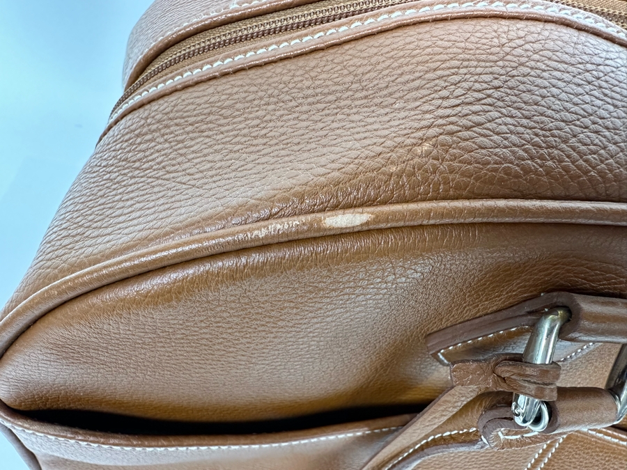 New Leather Barneys New York Travel Bag Made In Italy 20W X 9D X 14H [Photo 9]