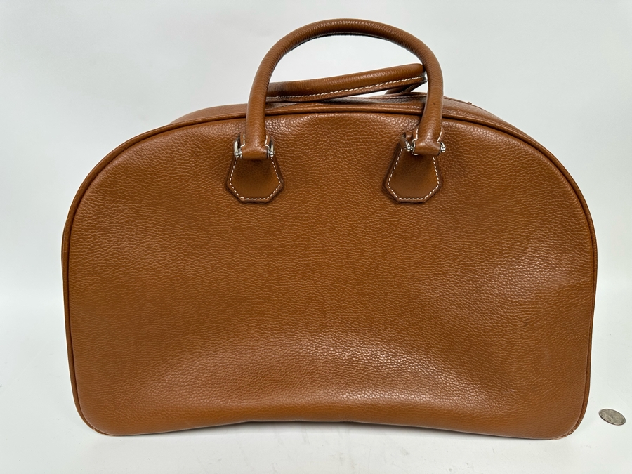 New Leather Barneys New York Travel Bag Made In Italy 20W X 9D X 14H [Photo 5]