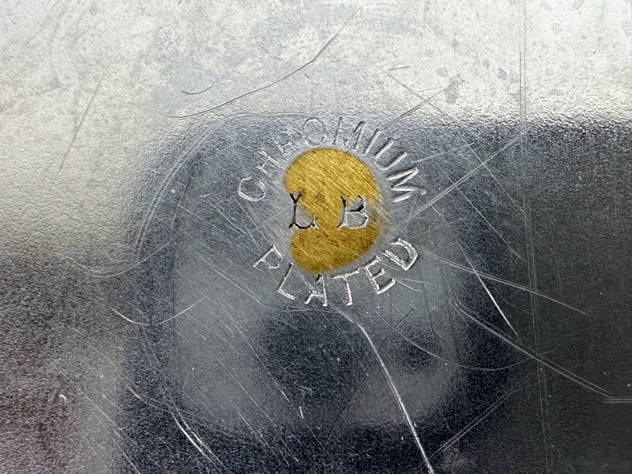 Vintage Art Deco Machine Age Chrome Punch Bowl Space Age Saturn Ring Design With Laddle Chromium Plated Lehman Bros. 14W X 11H [Photo 13]