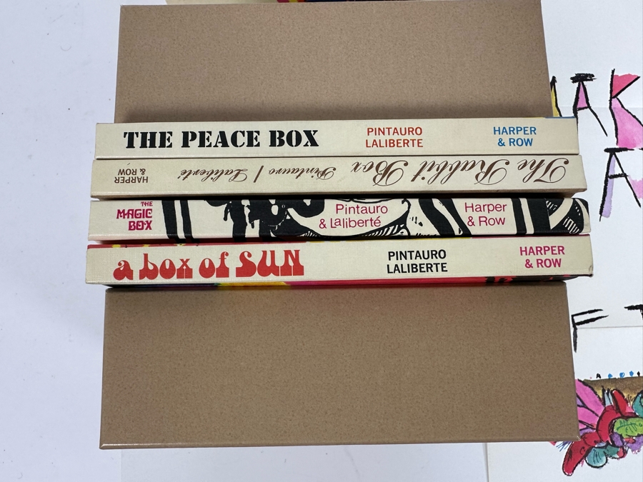 Vintage 1970 First Edition The Rainbow Box Book Collection Of Four Books Representing Each Season With Peace Poster By Norman Laliberte Gifted To Client Personally By Andy Warhol (Client Did Makeup On Andy Warhol's Polaroid Shoots) [Photo 15]