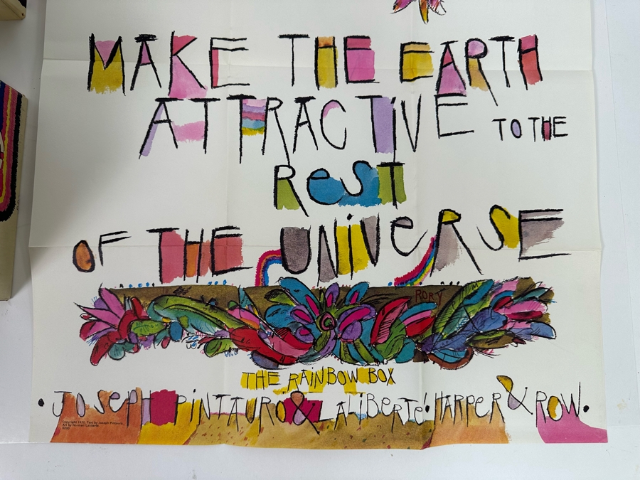 Vintage 1970 First Edition The Rainbow Box Book Collection Of Four Books Representing Each Season With Peace Poster By Norman Laliberte Gifted To Client Personally By Andy Warhol (Client Did Makeup On Andy Warhol's Polaroid Shoots) [Photo 13]