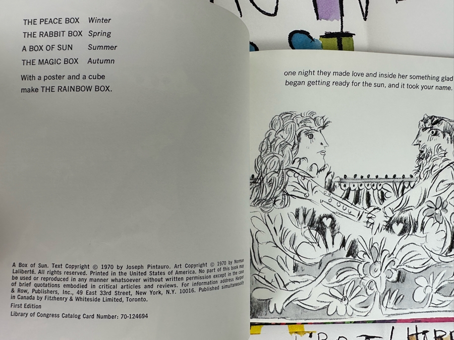 Vintage 1970 First Edition The Rainbow Box Book Collection Of Four Books Representing Each Season With Peace Poster By Norman Laliberte Gifted To Client Personally By Andy Warhol (Client Did Makeup On Andy Warhol's Polaroid Shoots) [Photo 16]