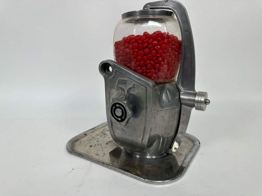 Vintage Machine Age Art Deco Atlas Bantam 5 Cent Peanut Vending Machine With Tray 10W X 8D X 11H [Photo 12]