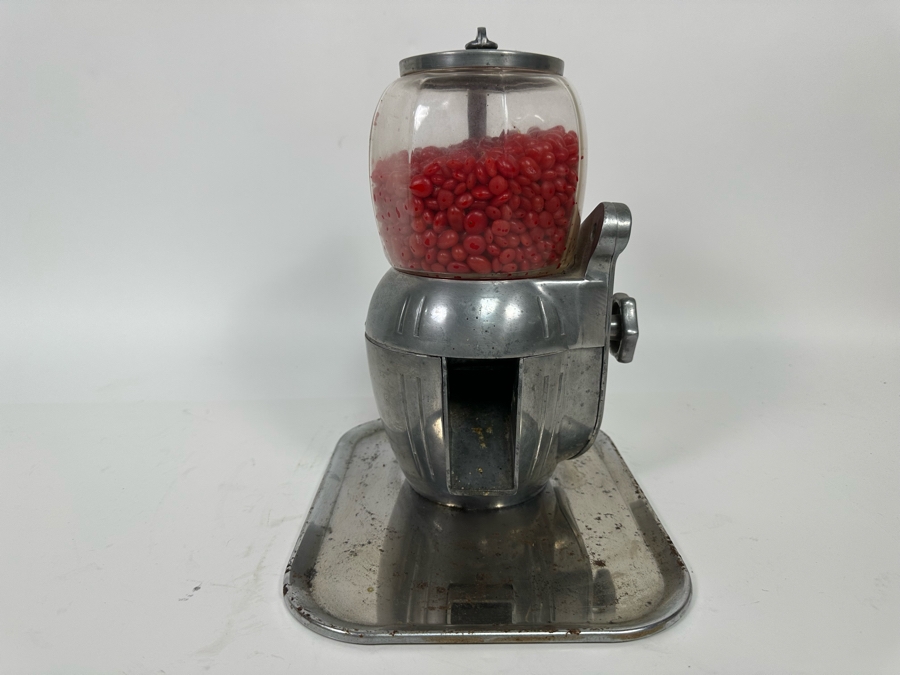 Vintage Machine Age Art Deco Atlas Bantam 5 Cent Peanut Vending Machine With Tray 10W X 8D X 11H [Photo 7]