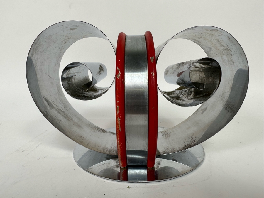 Fred Farr For Revere Vintage Art Deco Double Scroll Bookends Book Magazine Holder 8W X 6D X 5H [Photo 10]