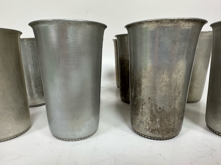 Set Of Twelve Vintage BW Buenilum Hammered Aluminum Cups 5H [Photo 4]
