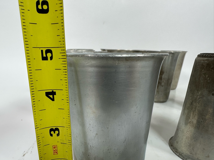 Set Of Twelve Vintage BW Buenilum Hammered Aluminum Cups 5H [Photo 8]