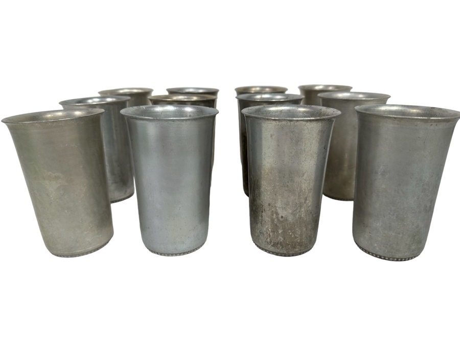 Set Of Twelve Vintage BW Buenilum Hammered Aluminum Cups 5H [Photo 1]