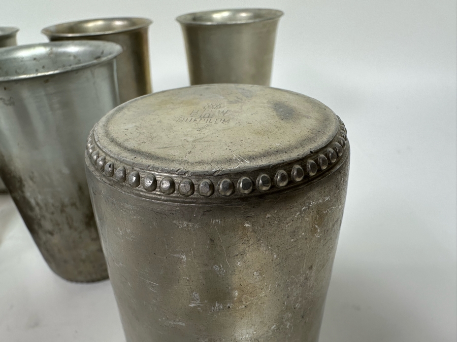 Set Of Twelve Vintage BW Buenilum Hammered Aluminum Cups 5H [Photo 7]