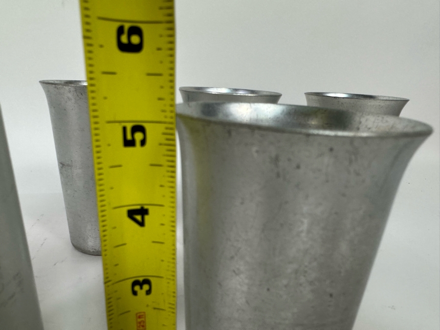 Lurelle Guild For Kensington Mint Julep Tumbler Aluminum Cups Featured In The Musuem Of Modern Art In NYC Circa 1934-35, 5.25H Set Of Six [Photo 8]