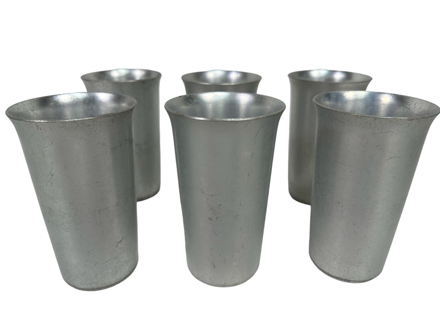 Lurelle Guild For Kensington Mint Julep Tumbler Aluminum Cups Featured In The Musuem Of Modern Art In NYC Circa 1934-35, 5.25H Set Of Six [Photo 1]
