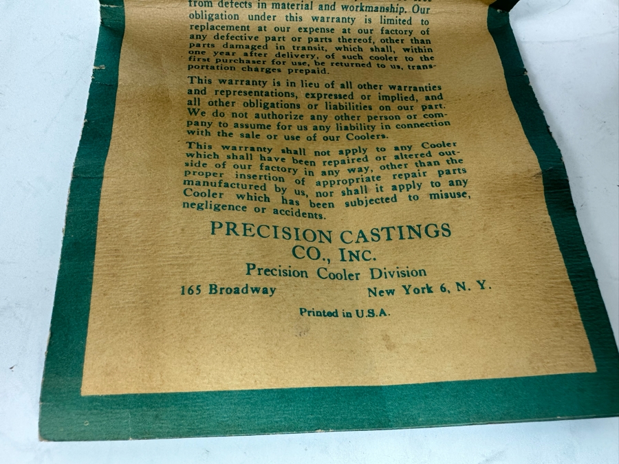 Vintage Art Deco Precision Castings Precision Cooler Cocktail Shaker With Original Instructions New Old Stock 11H [Photo 9]