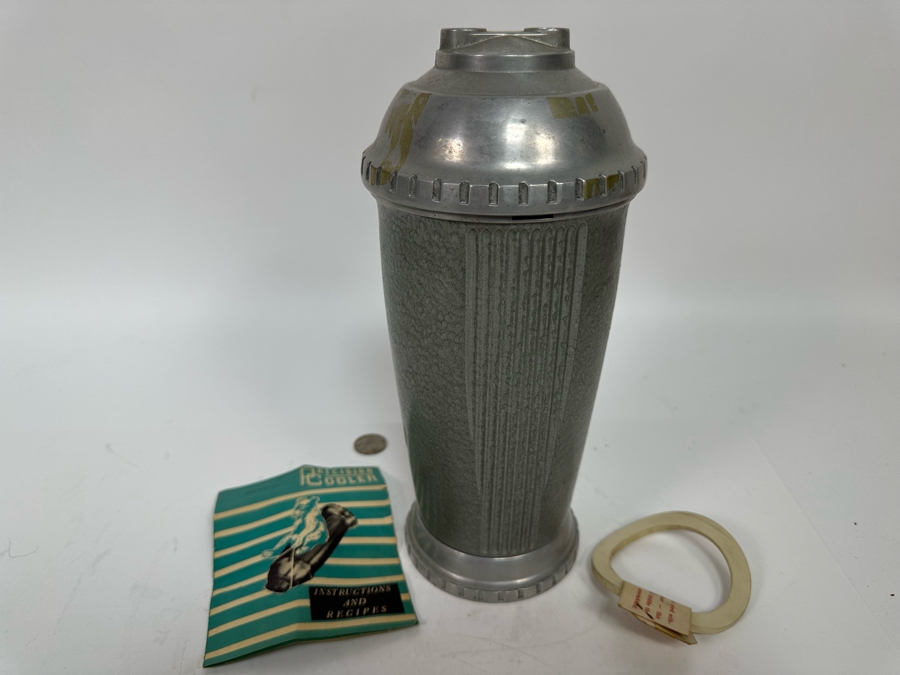 Vintage Art Deco Precision Castings Precision Cooler Cocktail Shaker With Original Instructions New Old Stock 11H [Photo 3]