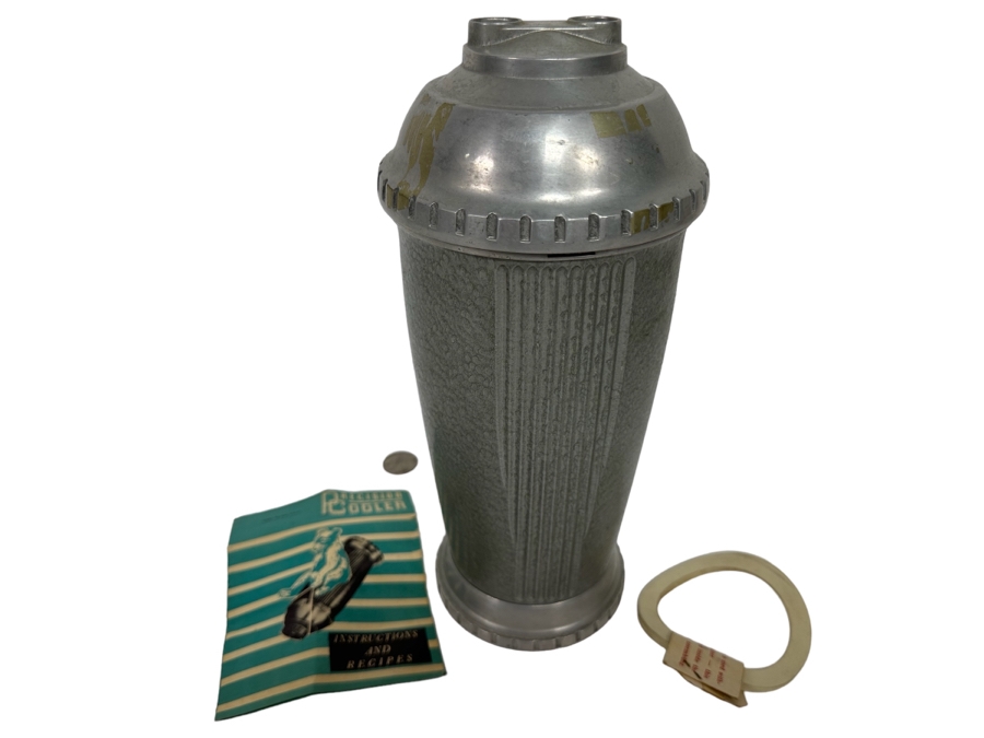 Vintage Art Deco Precision Castings Precision Cooler Cocktail Shaker With Original Instructions New Old Stock 11H [Photo 1]