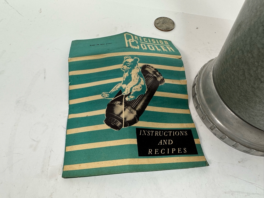 Vintage Art Deco Precision Castings Precision Cooler Cocktail Shaker With Original Instructions New Old Stock 11H [Photo 5]