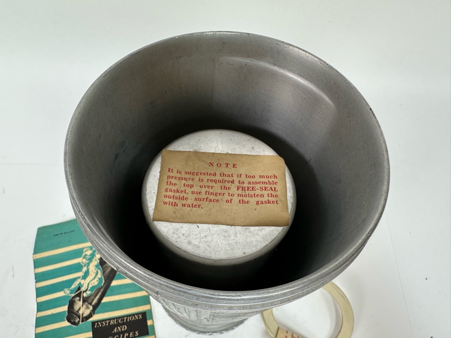 Vintage Art Deco Precision Castings Precision Cooler Cocktail Shaker With Original Instructions New Old Stock 11H [Photo 7]