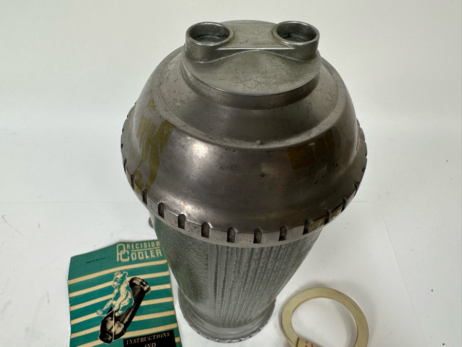 Vintage Art Deco Precision Castings Precision Cooler Cocktail Shaker With Original Instructions New Old Stock 11H [Photo 4]