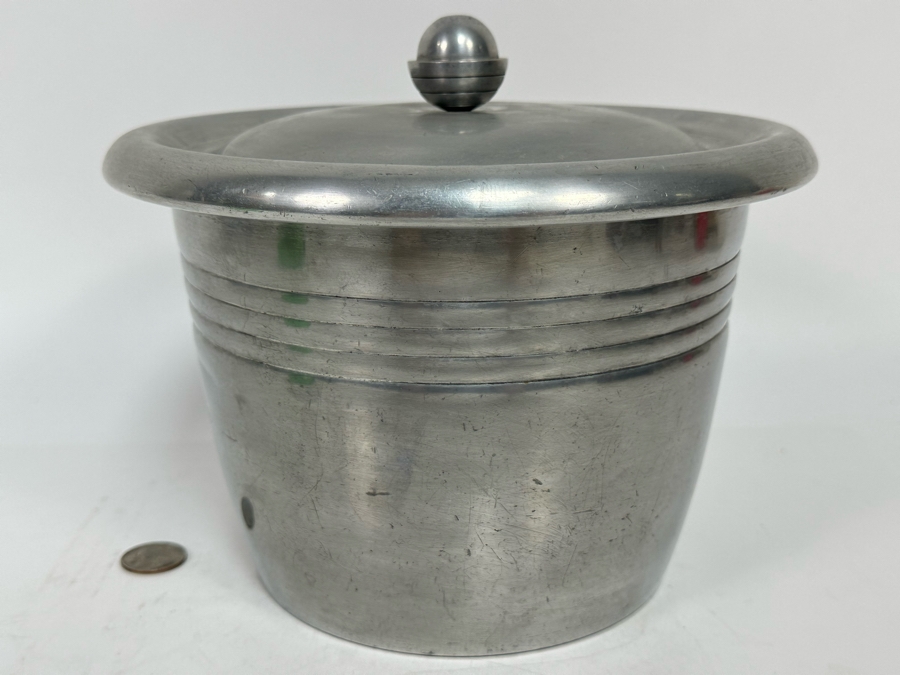 Vintage Art Deco Tranquil House Aluminum Ice Bucket 9.5W X 7H [Photo 4]